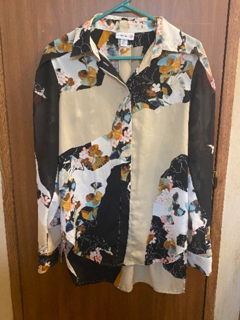 3.1 Phillip Lim for Target Sz S Black, Cream, Mustard Floral Button-Up